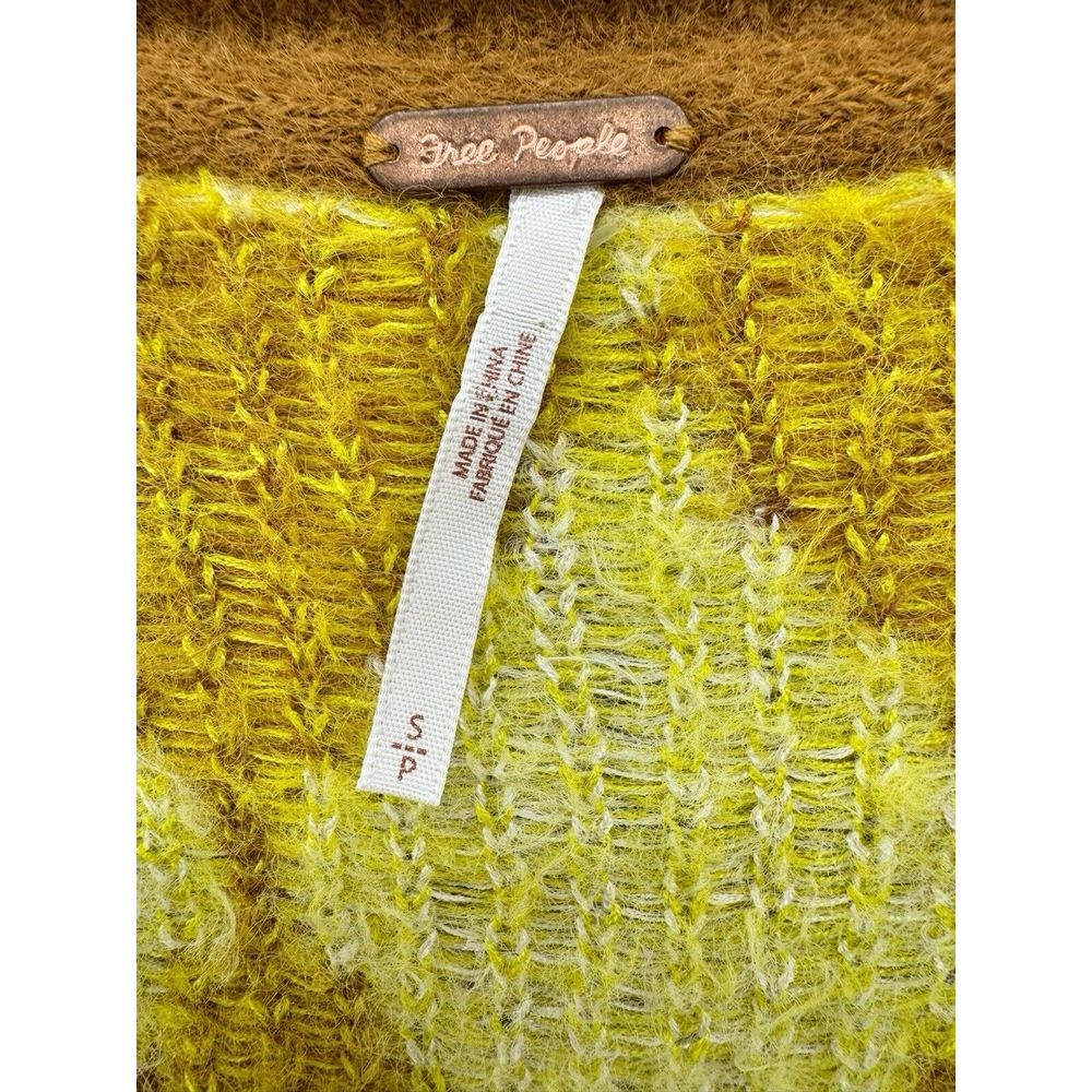 Free People Through The Motions Vest Sweater Women Size S Tiger Eye Combo Y2K - Picture 2 of 6